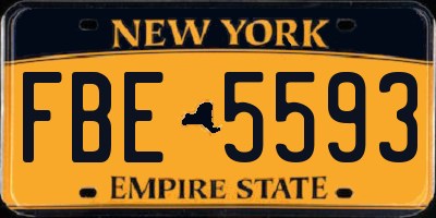 NY license plate FBE5593