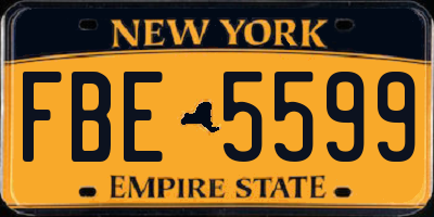 NY license plate FBE5599