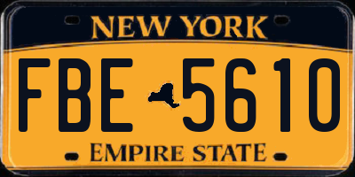 NY license plate FBE5610