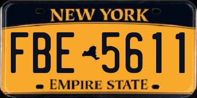 NY license plate FBE5611