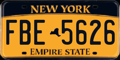 NY license plate FBE5626