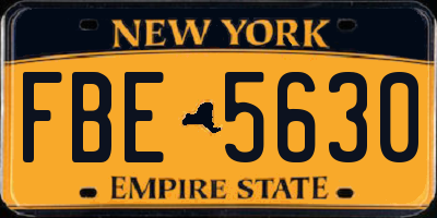 NY license plate FBE5630