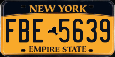 NY license plate FBE5639