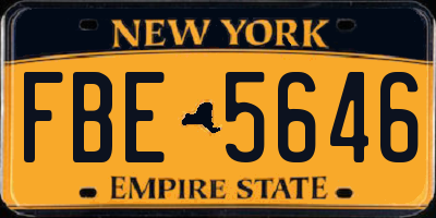 NY license plate FBE5646