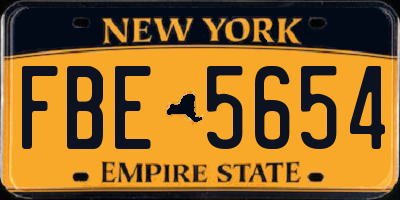 NY license plate FBE5654