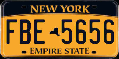 NY license plate FBE5656