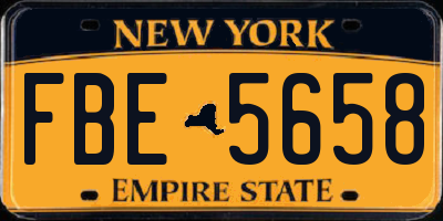 NY license plate FBE5658