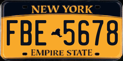NY license plate FBE5678