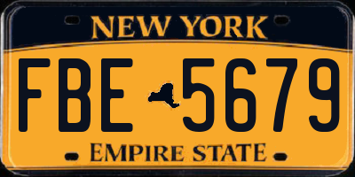 NY license plate FBE5679