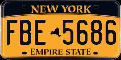 NY license plate FBE5686