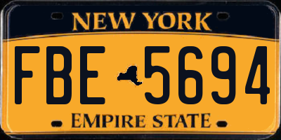 NY license plate FBE5694