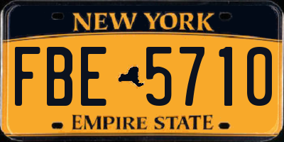 NY license plate FBE5710