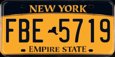 NY license plate FBE5719