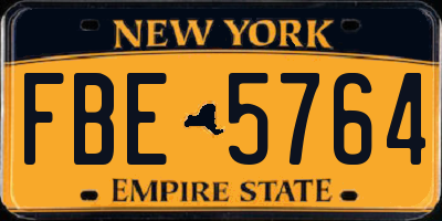 NY license plate FBE5764