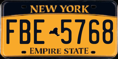 NY license plate FBE5768