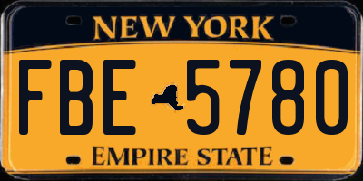 NY license plate FBE5780