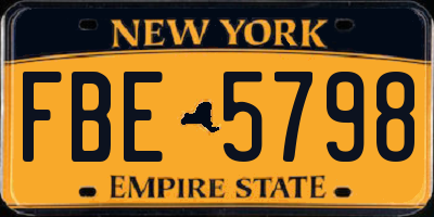 NY license plate FBE5798