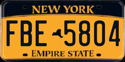 NY license plate FBE5804