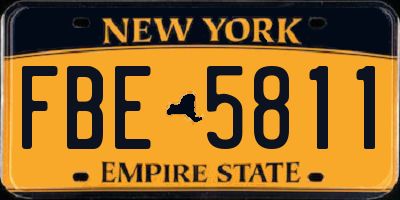 NY license plate FBE5811