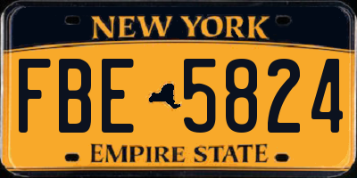 NY license plate FBE5824