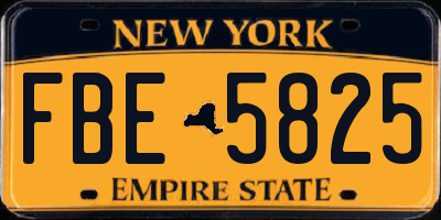 NY license plate FBE5825