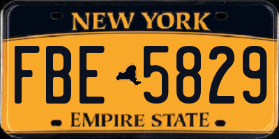 NY license plate FBE5829