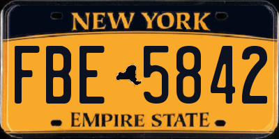 NY license plate FBE5842