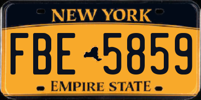 NY license plate FBE5859