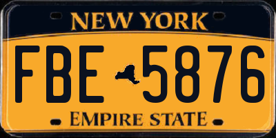 NY license plate FBE5876