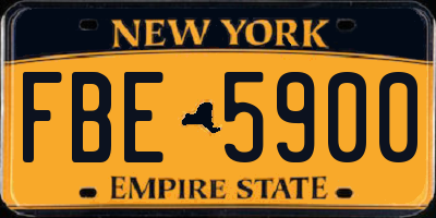 NY license plate FBE5900