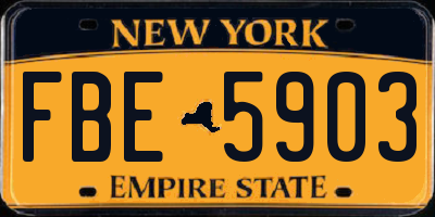 NY license plate FBE5903