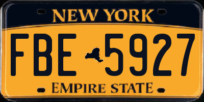 NY license plate FBE5927