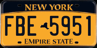 NY license plate FBE5951