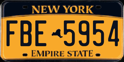 NY license plate FBE5954