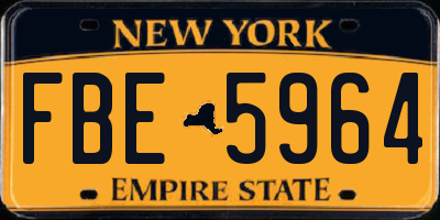 NY license plate FBE5964