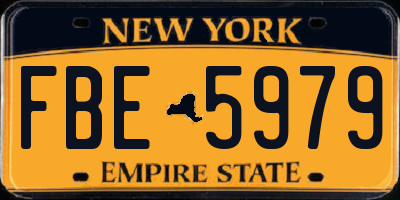 NY license plate FBE5979