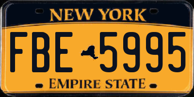 NY license plate FBE5995