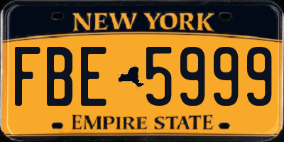 NY license plate FBE5999