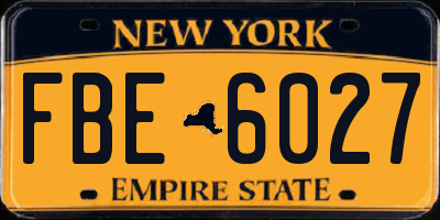 NY license plate FBE6027