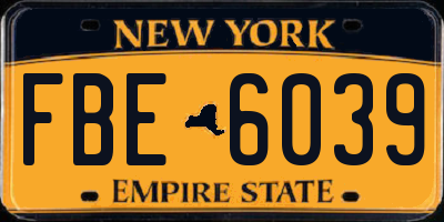 NY license plate FBE6039