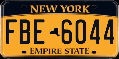 NY license plate FBE6044