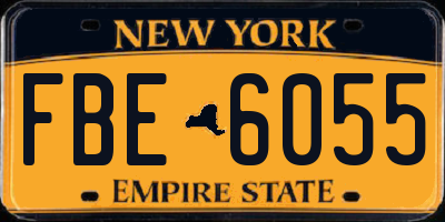 NY license plate FBE6055