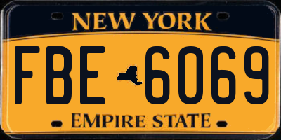 NY license plate FBE6069