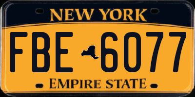 NY license plate FBE6077