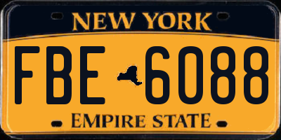 NY license plate FBE6088