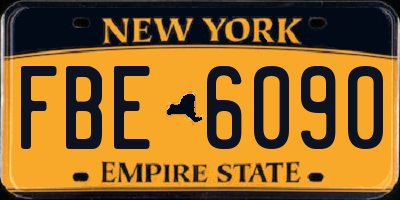 NY license plate FBE6090