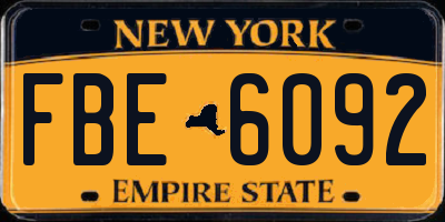 NY license plate FBE6092
