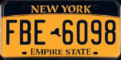 NY license plate FBE6098