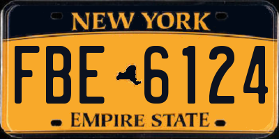 NY license plate FBE6124
