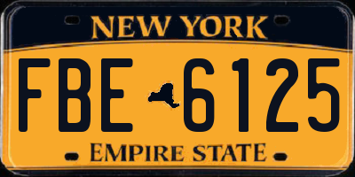 NY license plate FBE6125